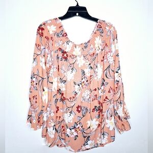 NWT Boutique Brand And The Way "Off The Shoulders Fall Florals" Plus-size blouse